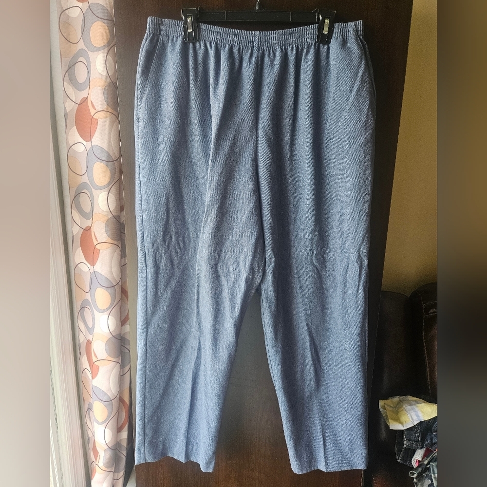 Alfred Dunner Dark Grey Elastic Waistband Pants Size 18